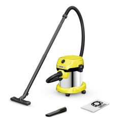 WD 2 PLUS Wet and Dry Vacuum Cleaner with Stainless Steel of 15 l Tank Capacity