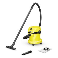 WD 2 PLUS Wet and Dry Vacuum Cleaner with Plastic Body of 15 l Tank Capacity